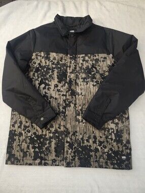 VANS Men's Medium Drill Chore Coat Black Camouflage Utility Jacket | Gorpcore
